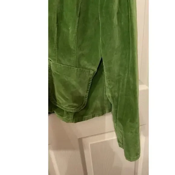Sundance Vintage Y2K Leaf Green Velvet Blazer with Contrast Cuffs, 10 - Picture 6 of 8